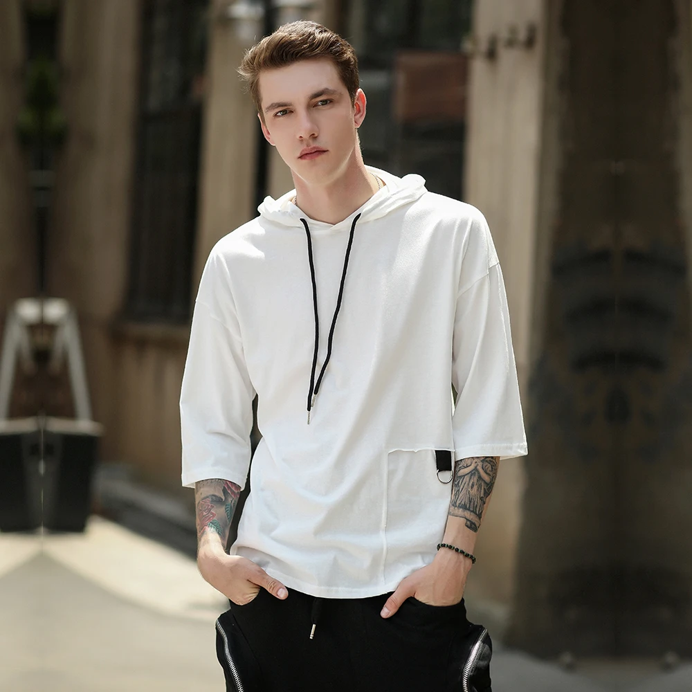Осень 2018 г. Новые Мужские Футболка мужская high street casual Футболки для мальчиков