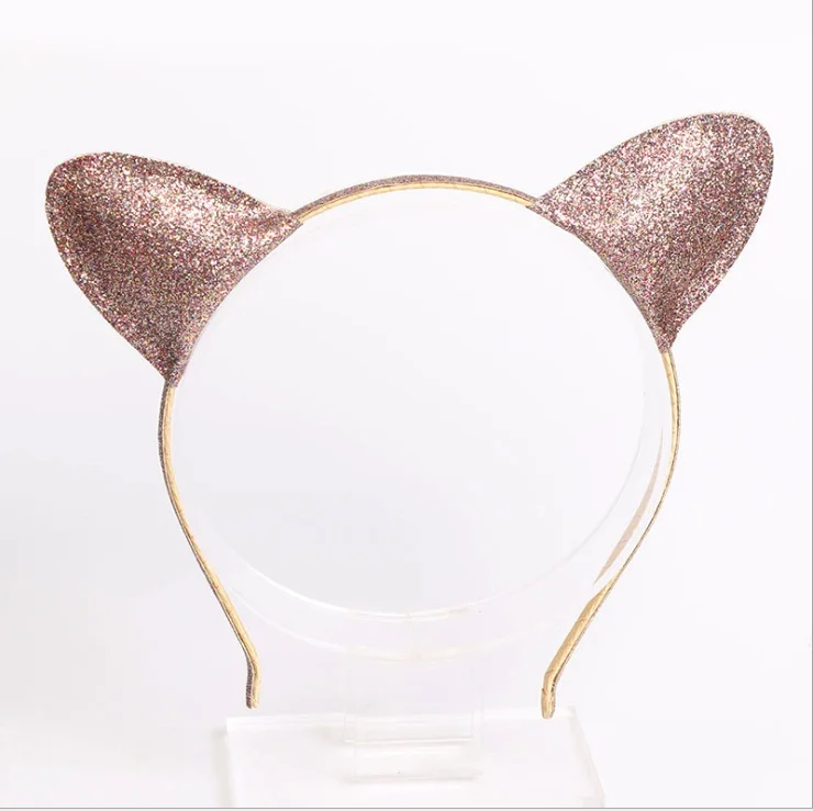 

Boutique 14pcs Fashion Glitter Animal Ears Hairbands Solid Mermaid Rainbow Color Hard Headbands Princess Hair Accessories