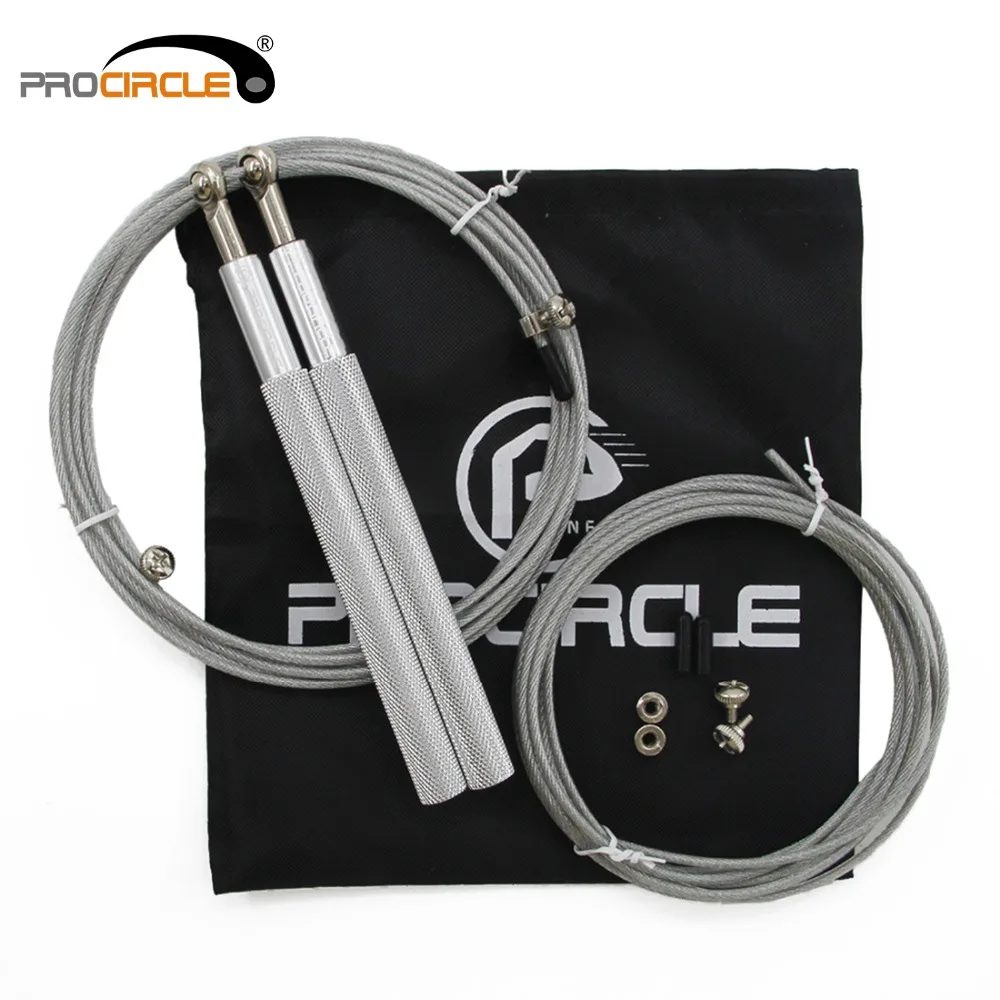 Серебряная Скакалка ProCircle, лучший скоростной кабель подшипника для двойных скакалок, Скакалка для фитнеса, Сумка