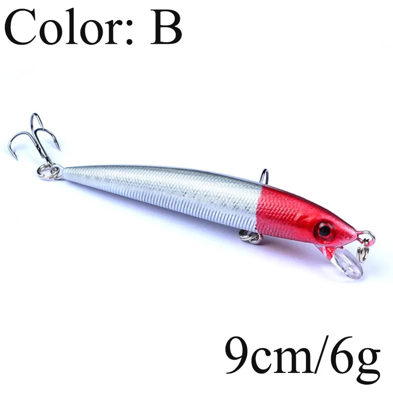 1 шт. 9 см 6 г Minnow Воблер для рыболовной наживки ABS искусственные жесткие приманки