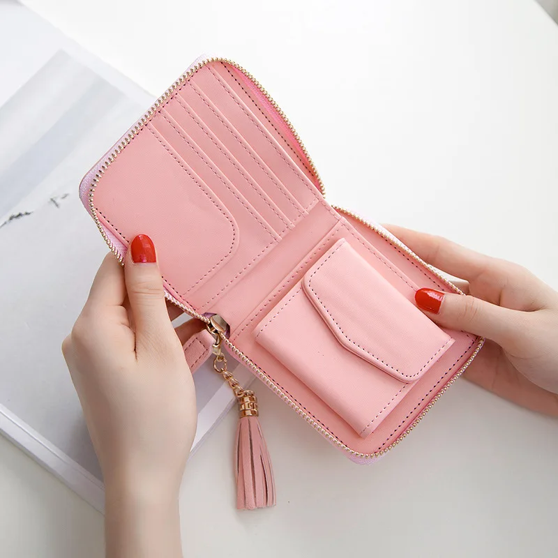 

2017 Best Selling! PU Leather Women Short Wallet Zipper Purse Short Handbag 3 Colors For Girl Lady Nice Gift Money Bag