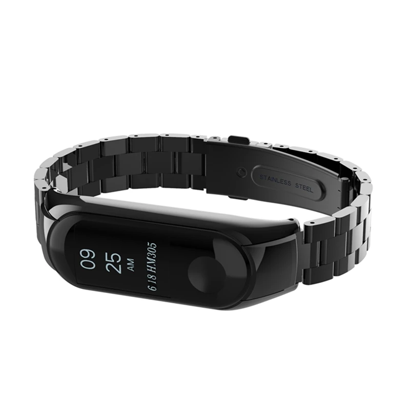 Нержавеющая сталь Ремешок сменные часы ремни для сяо mi band 3 металлические часы ремешок для умного браслета mi band 3