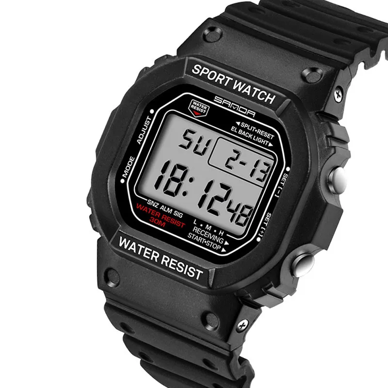1 PC Military Waterproof Men's LCD Digital Stopwatch Date Rubber Sport Wrist Watch