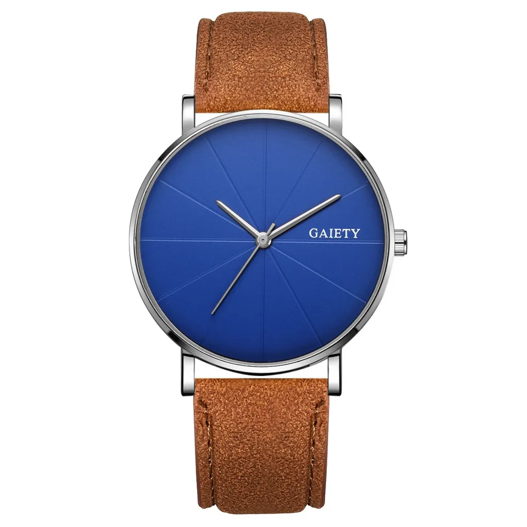 E New Watches Men Fashion Casual Unobtrusive Simple Single Business Leather Band Watch Quartz Relogio Luxury Wristwatches - Цвет: E