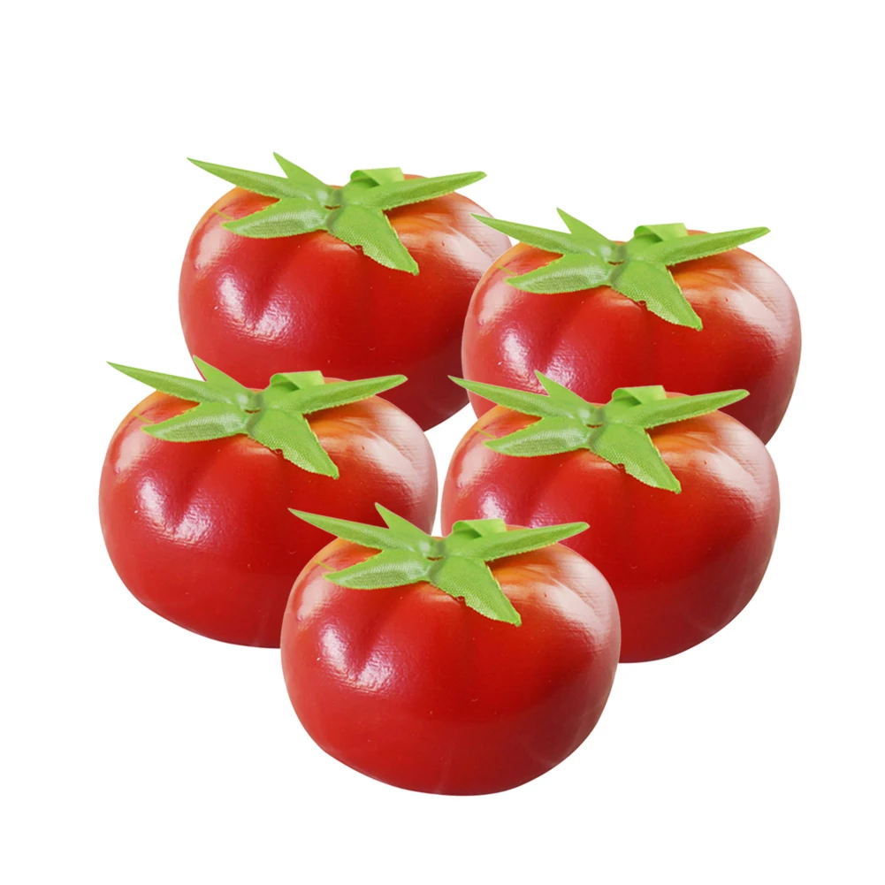 

5pcs Lifelike Simulation Artificial Tomato Vegetables Plastic Fake Fruit Home Party Decor Photography Props Decorative Foam