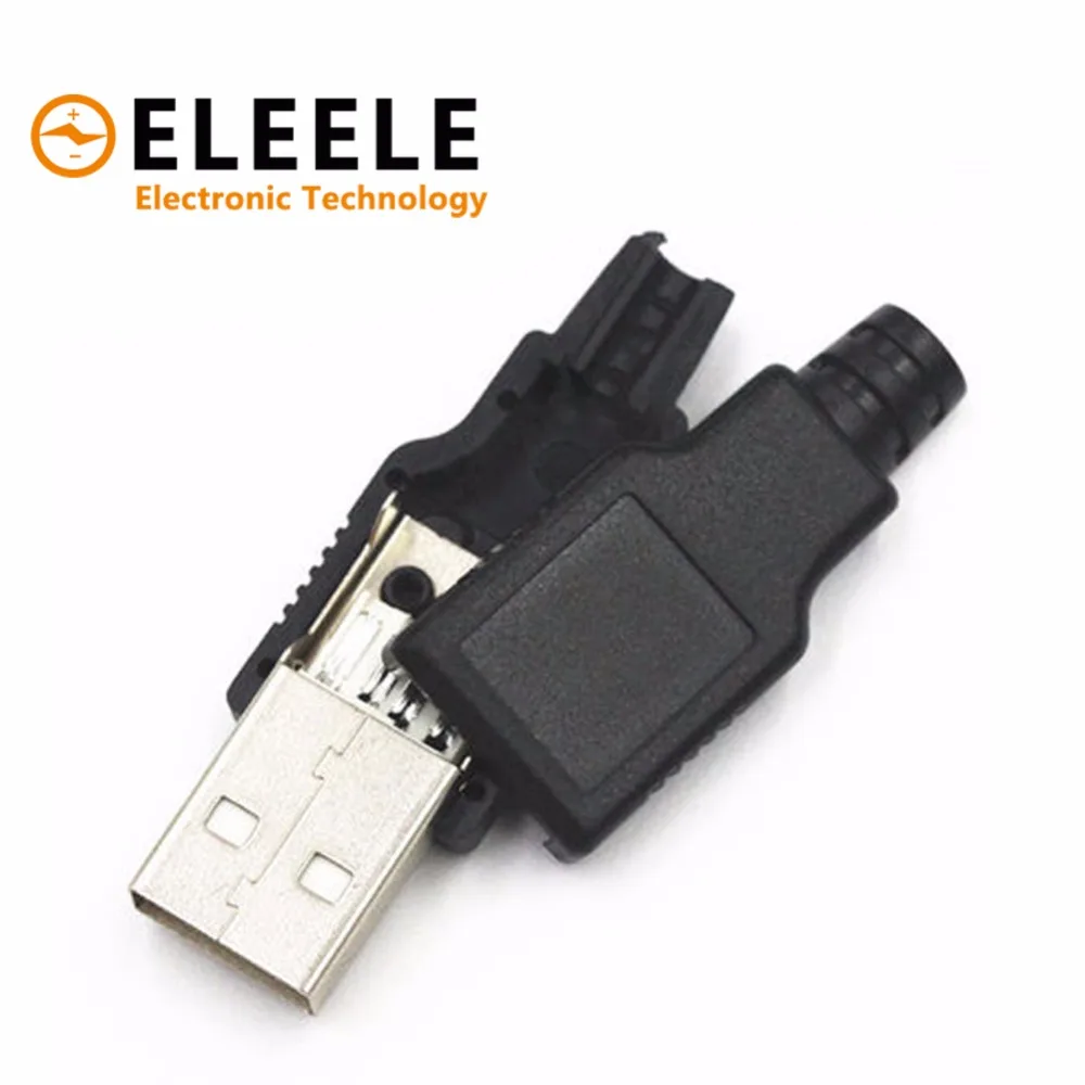 Лидер продаж новинка 5 шт. Тип A входящий штекер USB 4 Pin разъем с черной Пластик