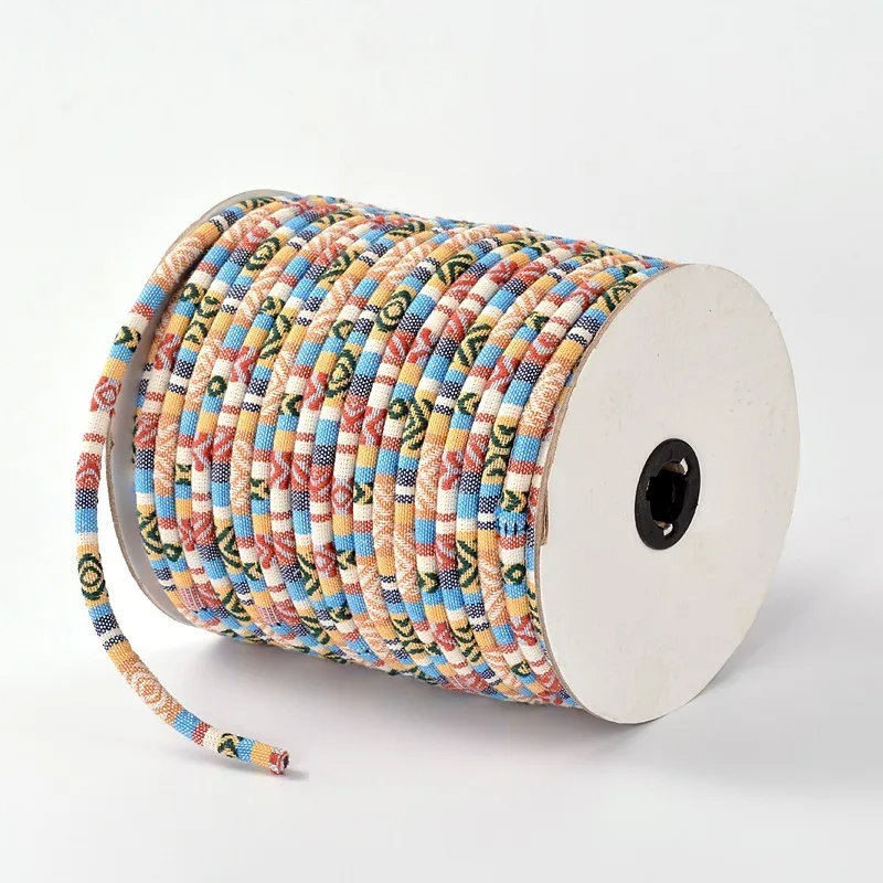 50 ярдов/рулон 4/6 мм из веревочной ткани в этническом стиле Шнуры Веревки нитки для бижутерии, материал для рукоделия ожерелья Браслеты Ремесла поставок разноцветные