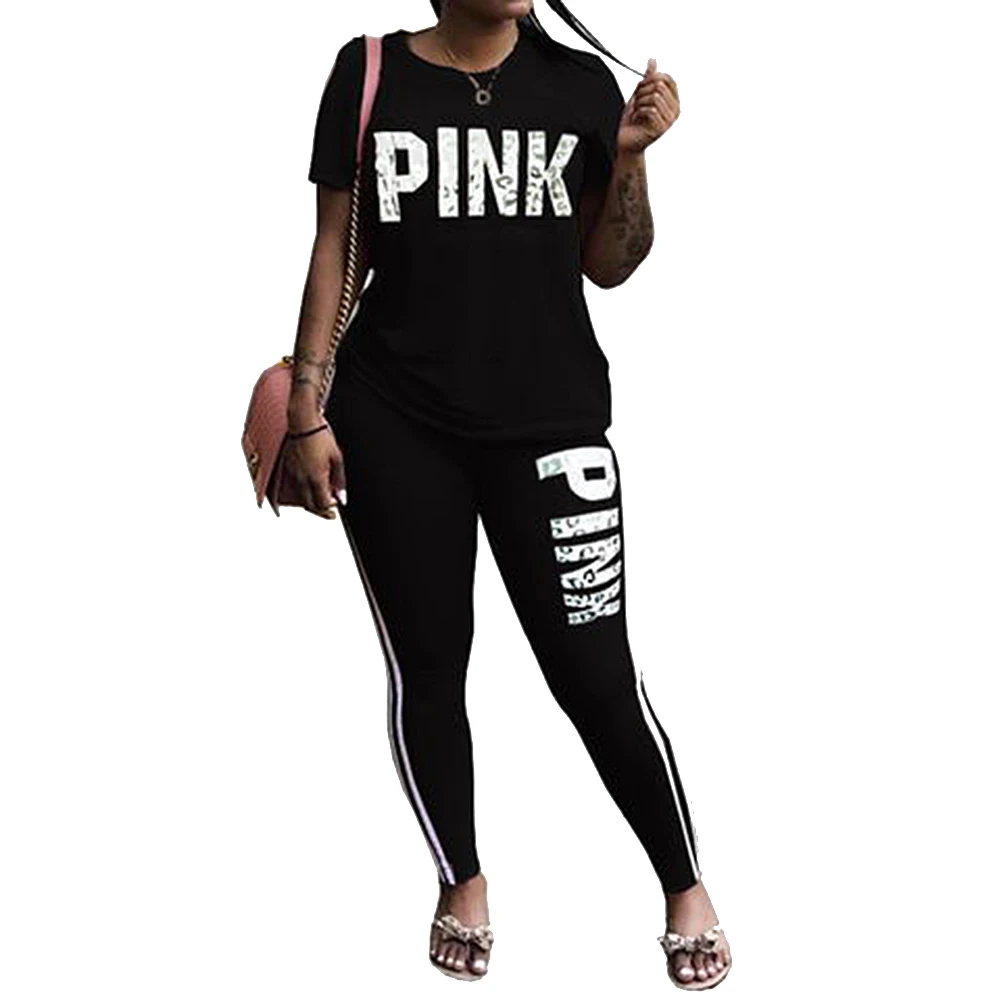 

Women Tracksuits Striped Letter Sports Lounge Wear Ladies Jogger Sports Suit H9