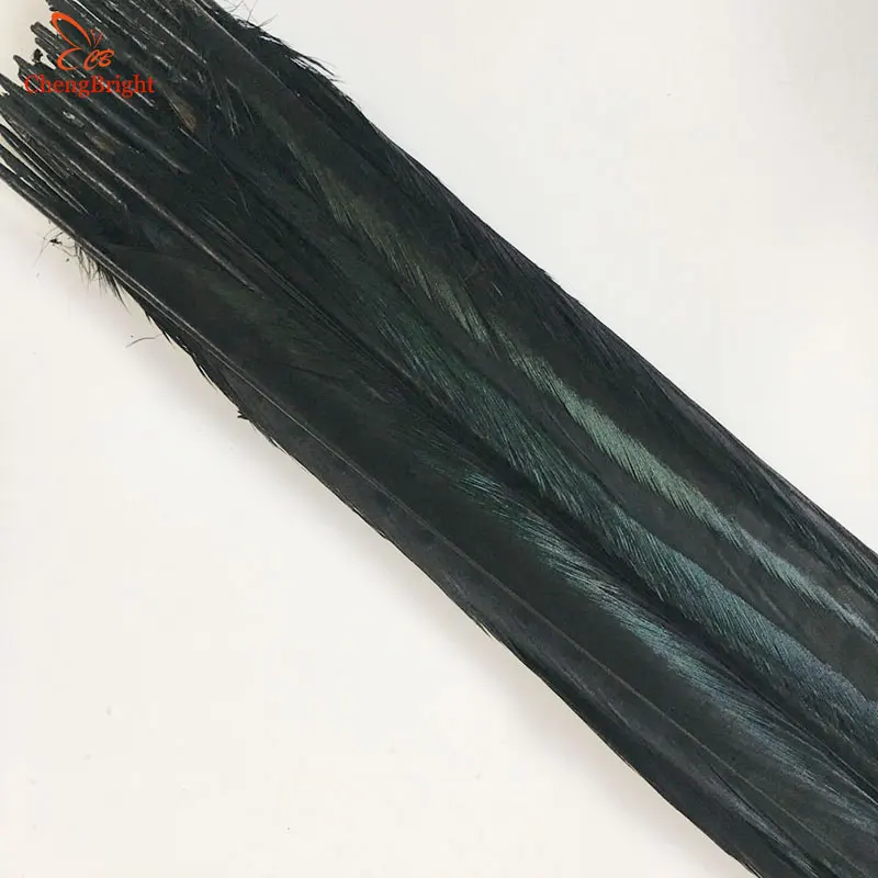 Black 2-500 шт. высокое качество натуральные перья фазана 16-18 дюймов/40-45 см Декоративные Diy Свадебные аксессуары фазанье перо - Цвет: Black