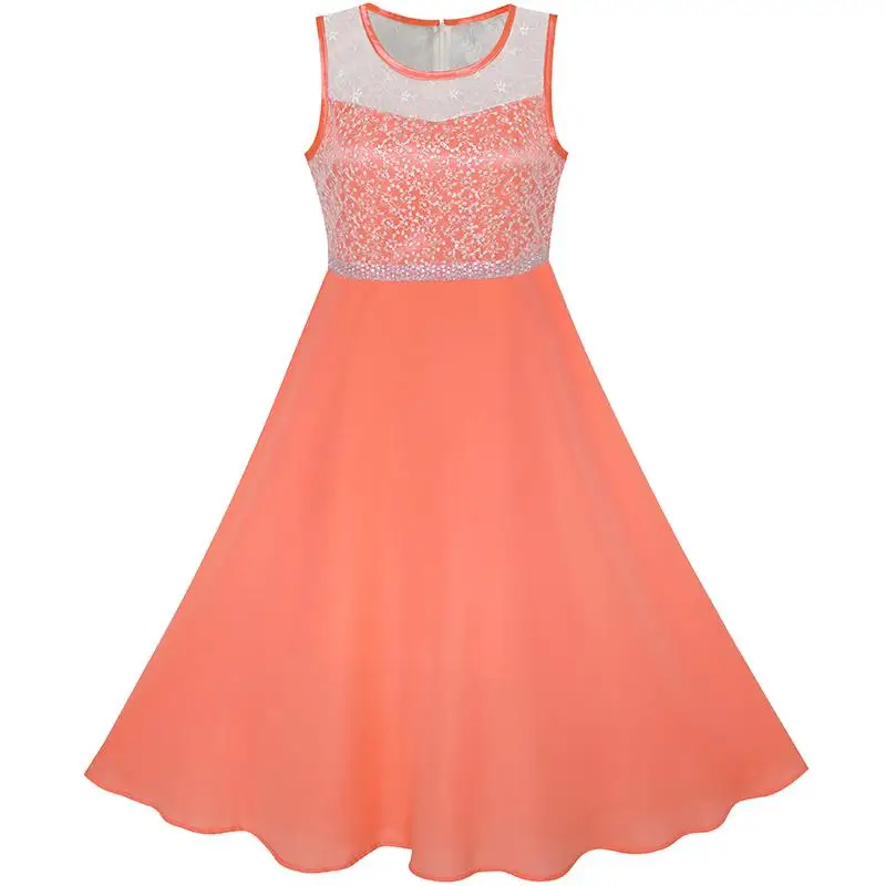 Flower Girl Dress Rhinestone Chiffon Bridesmaid Dance Ball Maxi Prom Gown 2020 Summer Princess Wedding Party Size 6-14 Carnival | Детская