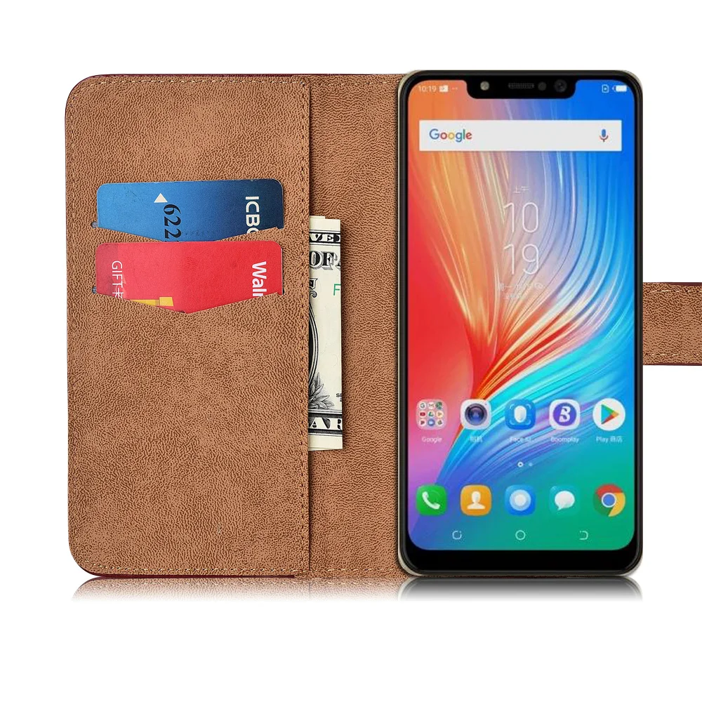 Чехол кошелек для Tecno Spark 3 Pro чехол с карманом карт рисунком простой
