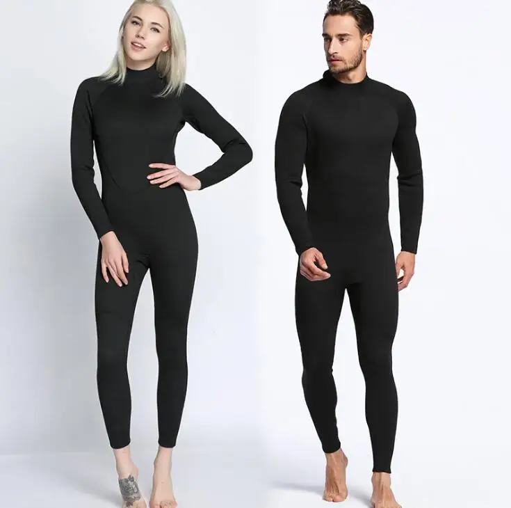 2mm men's  women all black long sleeved pants diving suit one-piece swimsuit diving suit warm waterproof swimming suit Wet suit