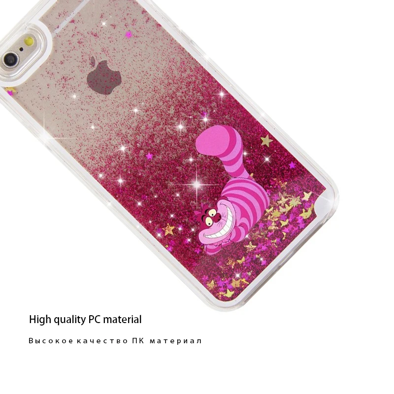 LUOYY FENJJ Cat Quicksand Case For iPhone 6 6s 7 Plus 5 5s SE Hard PC Back Cover Liquid 8 X 10 Coque |