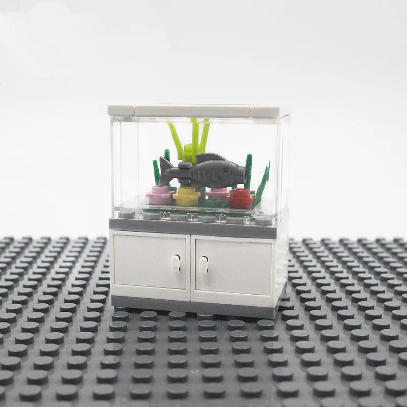 Аксессуары Single MOC чехол для аквариума коробка строительные блоки из рыбьей травы