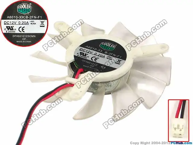 

Master A6010-33CB-2FN-F1 DC 12V 0.20A 55x55x10mm Cooling Fan