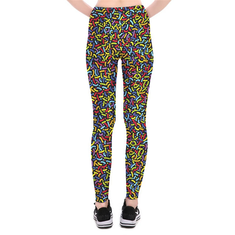 Leggings New Arrival Women's Sexy Fashion Candy-colored Lines Stretch Digital Print Pants Trousers Plus size | Женская одежда