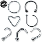 1 шт., титановые кольца шпильки для носа G23, пирсинг хряща, нариз перегородка ухо, Спиральные кольца, губная серьга ювелирные изделия для пирсинга тела