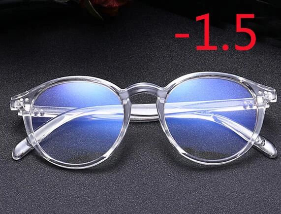 Myopia 150 Модные черные и прозрачные оправы очки для близорукости женские и мужские короткие очки для коррекции зрения-1-1,5-2-2,5-3-3,5-4 - Цвет оправы: Myopia 150