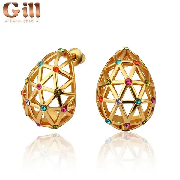 Pendientes Brincos E832 Wholesale Nickle Free Antiallergic 18k Real Plated Earrings For Women New Fashion Jewelry Shipping | Украшения и