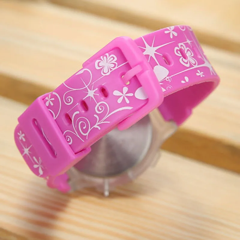 3D Led Цифровой снег белый Проектор Мультфильм Смотреть Дети Наручные Часы