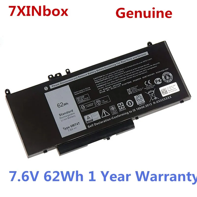 7XINbox 7 6 V 62Wh настоящая аккумуляторная батарея для ноутбука 6MT4T 7V69Y TXF9M 79VRK Dell Latitude 14