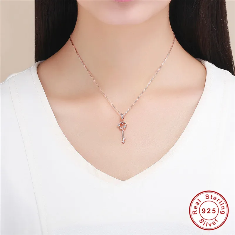 Fit Пандора браслет серебро 925 Romantc цветок Ключевые Подвески S925 оригинальный