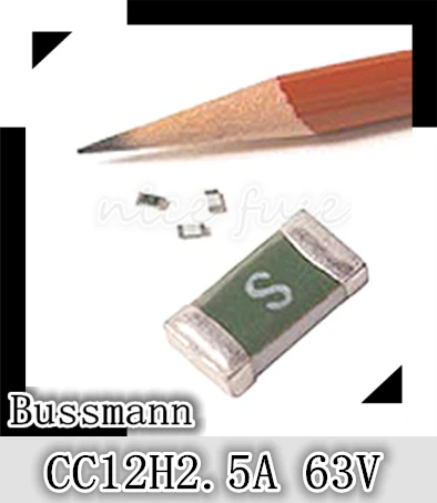 Original Pacote Fusíveis Bussman Cc12h2.5a 63 v 2.5a Eua 1206 Smd