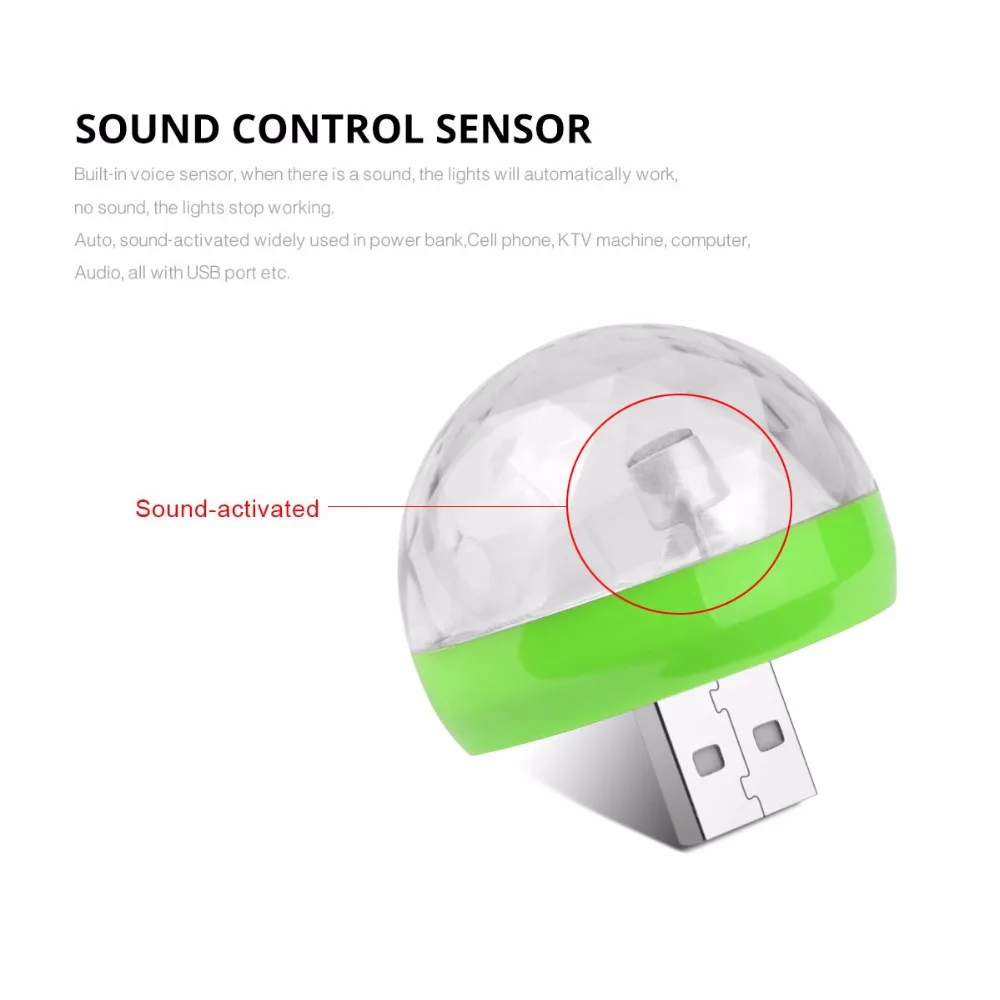 5 в звуковый музыкальный сенсор 4 Вт RGB USB LED Ночной сценический свет тип-c микро
