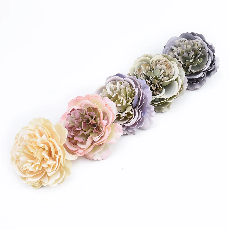 

8CM Artificial flowers new Year christmas decorations for home wedding bridal accessories clearance silk peony diy gifts box