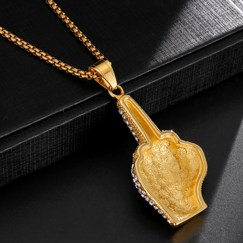 Хип хоп полный горный хрусталь Iced Out Bling золото цвет нержавеющая сталь большой