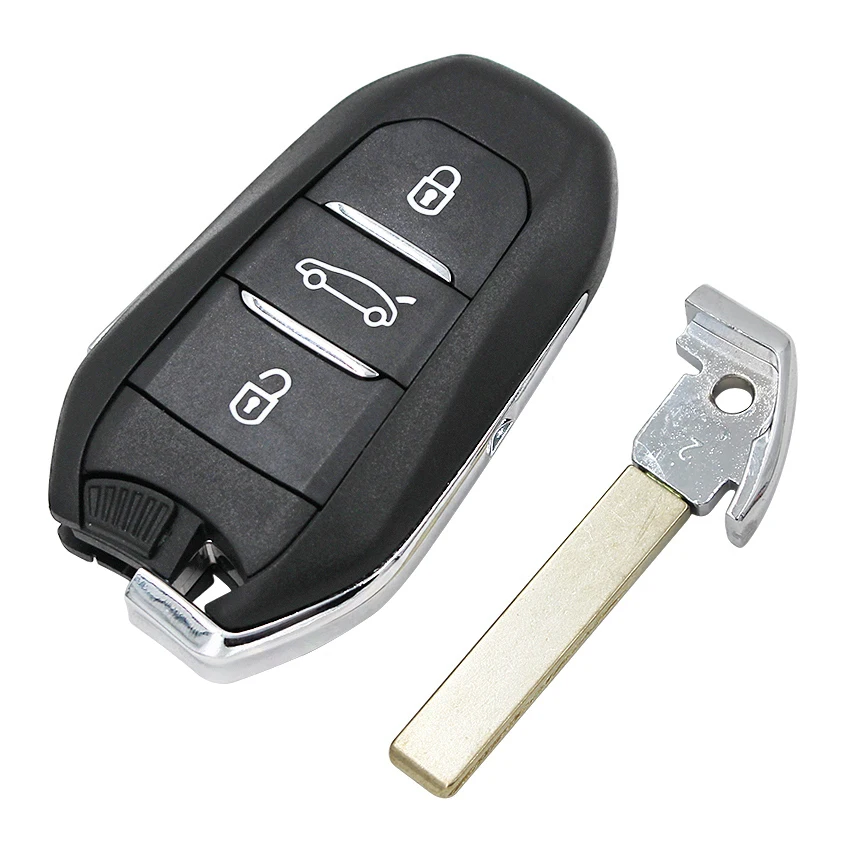 Keyless-Go 3 кнопки дистанционный смарт ключ-брелок 433 МГц 4A чип для peugeot 208 308 508 3008 5008 с аварийным ключом HU83