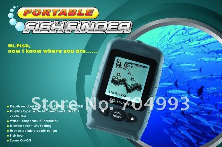 Новая бесплатная сканирование преобразователя Портативный ручной Рыболокаторы