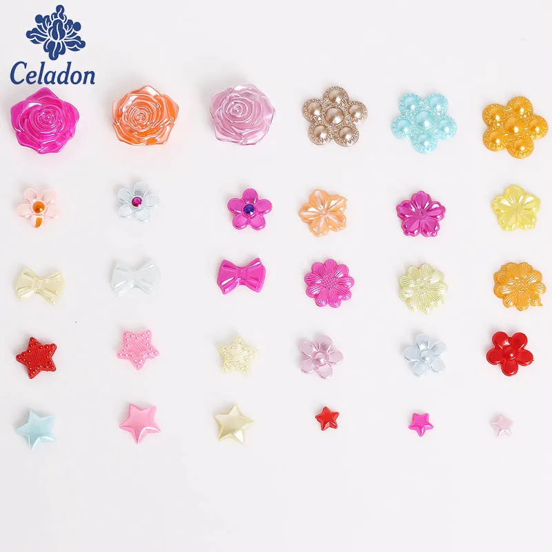 Многоцветные Пластиковые Стразы с плоской задней поверхностью имитация жемчуга