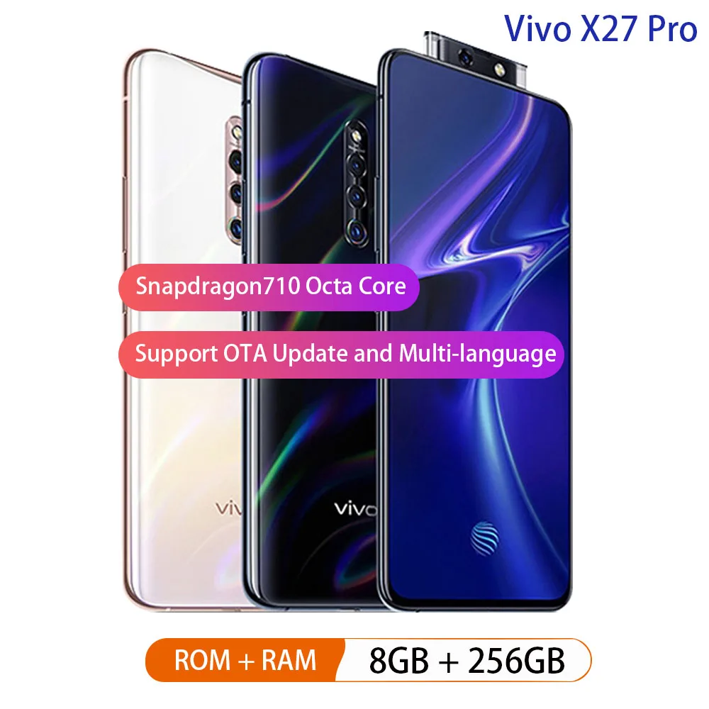 2019 оригинальный vivo X27 Pro подъемные Камера 6. 7 &quotспереди 32MP сзади 8 Гб 256