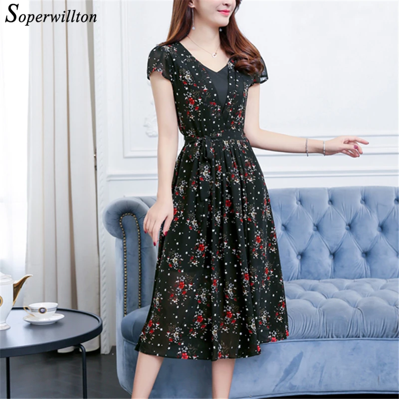 Высокое Качество Миди элегантное платье для женщин Лето 2018 повседневные