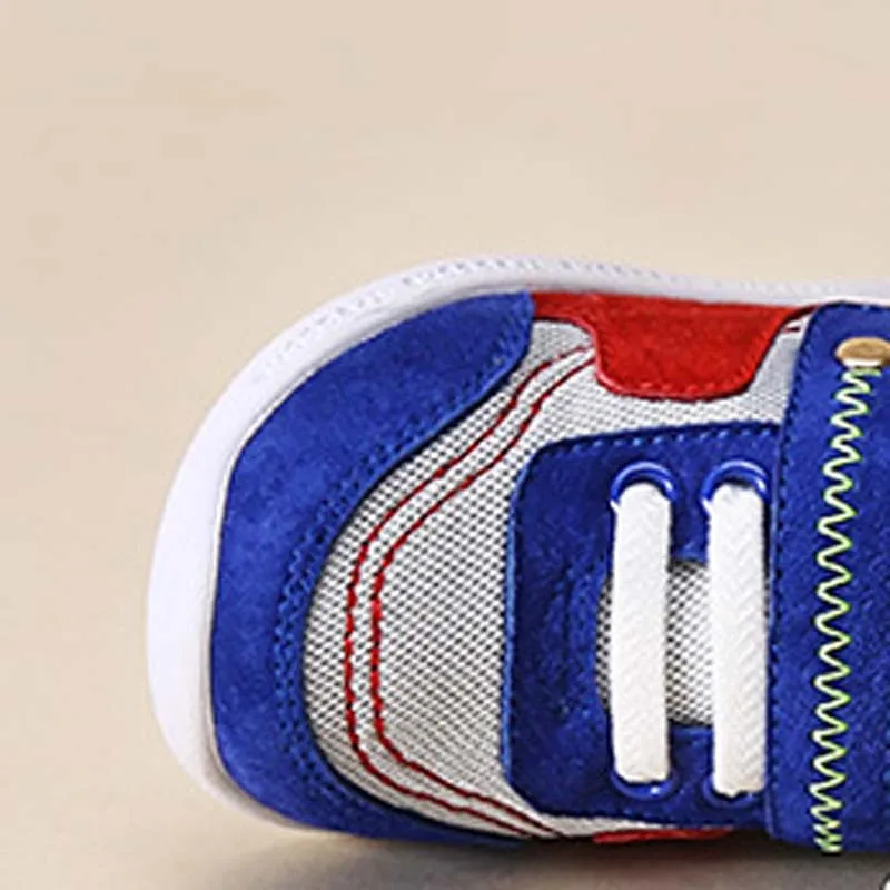 Новые мягкие детские туфли-ботинки синего цвета с резиновой подошвой для малышей первых шагов летней и весенней коллекции на открытом воздухе для мальчиков и девочек.