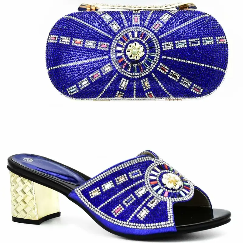 New Arrival Italian Ladies Shoes and Bags To Match Set African Shoe Bag Sets Decorated with Rhinestone Fashion Party | Обувь