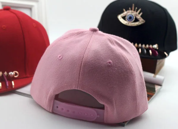 2019 Punk Big Eye Snapback hip hop Cap Kids Children Diamond Baseball Boys Girls Black Gorra Beisbol Hats 50 to 54 cm | Аксессуары для