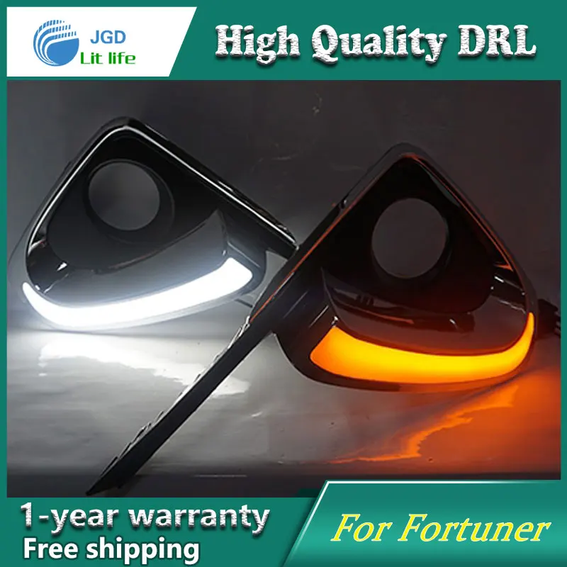 Автомобильный Стайлинг светодиодный светильник дневного света для Toyota Fortuner DRL 2016