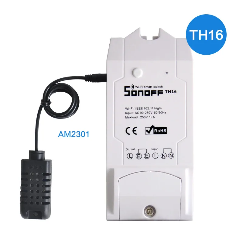 th16am2301 Sonoff th10, 10a/16a умные модули автоматизации Wifi беспроводной переключатель дистанционного управления для умного дома с температурой и влажностью - Комплект: th16am2301