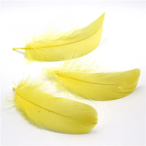 Yellow Натуральные перья 50 шт. 8-13 см 3-5 дюймов маленькие плавающие гусиные цветные перья для свадебного платья DIY украшения ювелирных изделий Аксессуары - Цвет: Yellow