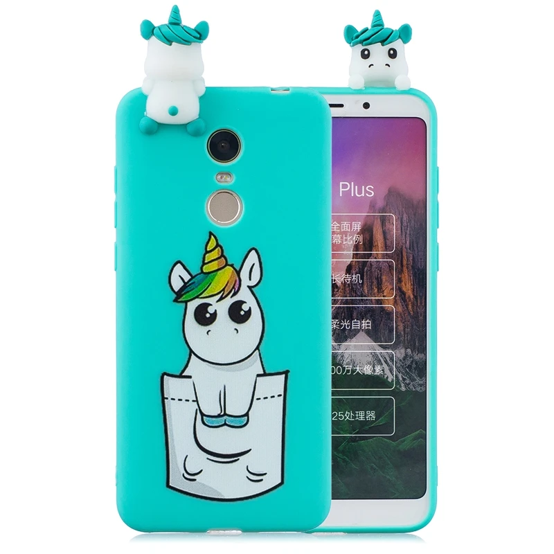 8 Чехол Etui для Xiaomi Redmi 5 Plus, чехол для Xiomi Redmi 5, 3D мультяшная панда, свинья, единорог, силиконовый чехол для Xiaomi Redmi 5 Plus, чехол - Цвет: 8
