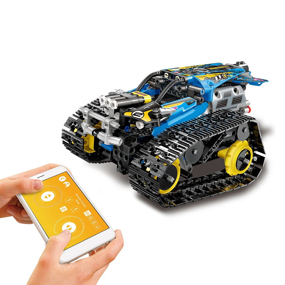 Высокое качество rc Танк 2,4 ГГц RC строительные блоки автомобиль DIY строительный набор игрушка DIY rc Танк RC трюк автомобиль приложение пульт дистанционного управления Датчик