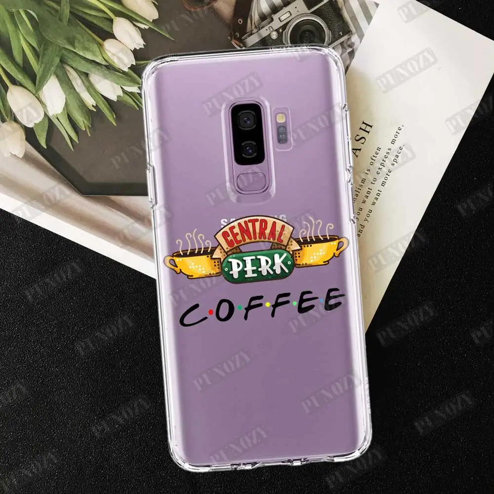 PUNQZY Friends ТВ шоу центральный PERK чехол для телефона для S10 S8 S9 Plus A50 A70 A30 S10E S7 супер кавычки Мягкий ТПУ Черный силиконовый чехол