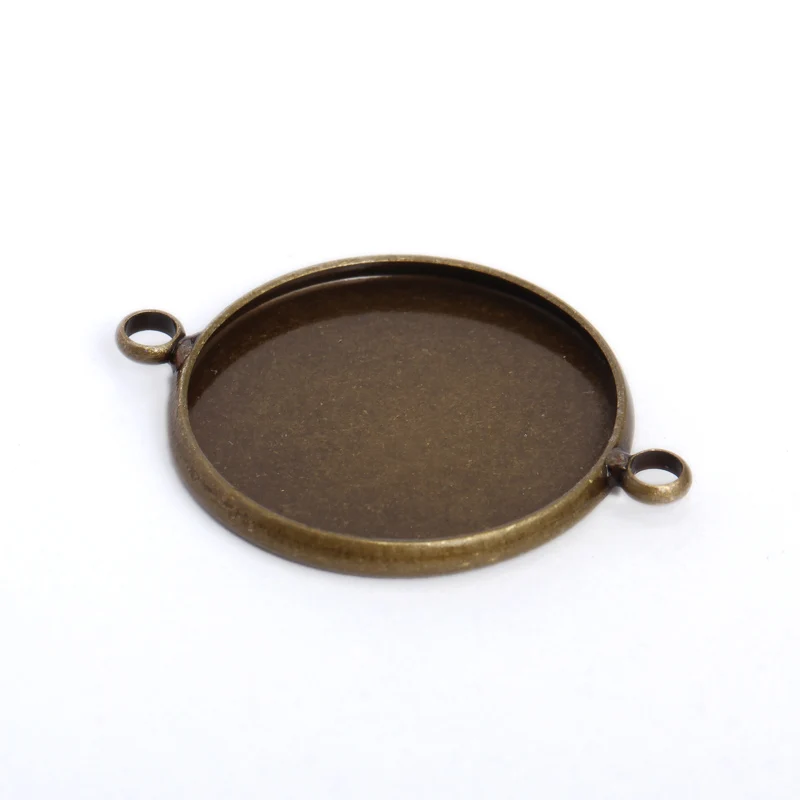 20 шт. 12/14/16/18/20/25 мм двойное отверстие стекло кабошон основа настройки Безель лотки