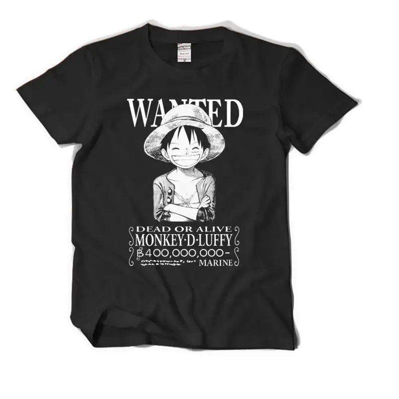 Хлопковая свободная футболка высокого качества унисекс с обезьянкой D Luffy Модная