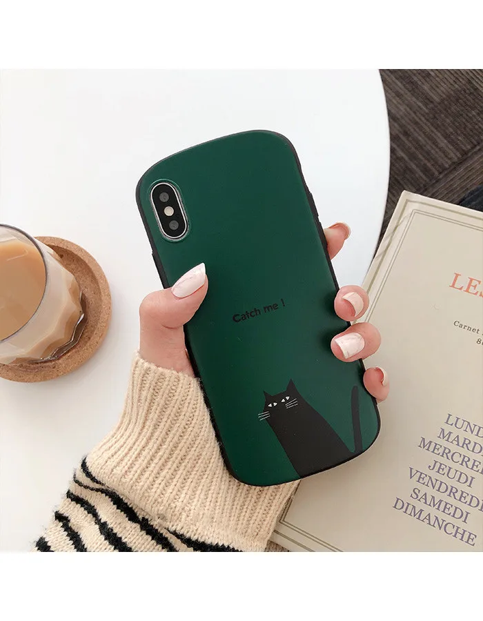 Funny Cat Curved Case for iPhone 7 6s Plus soft shell anti-fall X S067 Fitted Cases iphone 6 8 plus Back Cover |