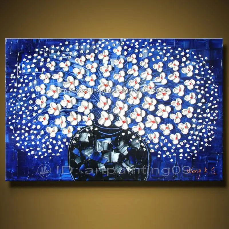 Абстрактная картина маслом ручной работы цветочный поп нож искусство домашний