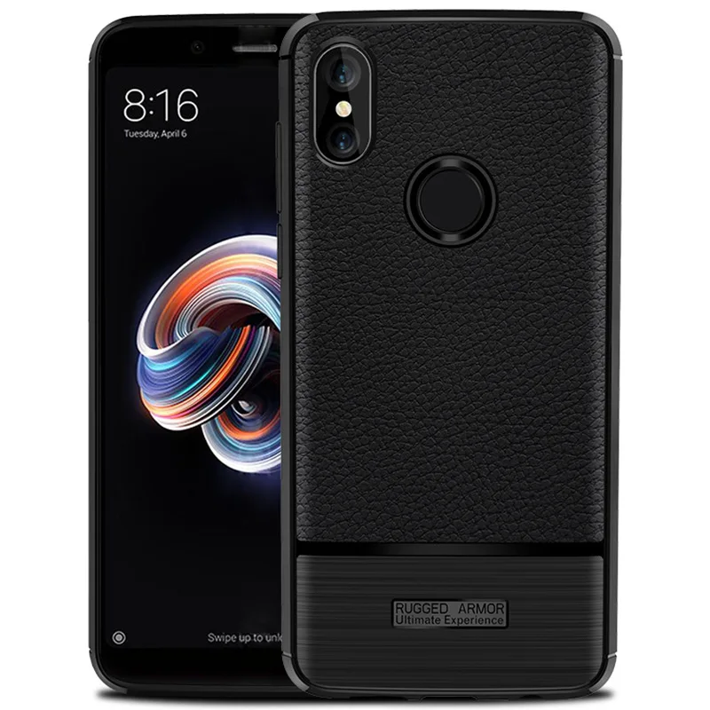 Чехол для Xiaomi Redmi Note 5 Pro кожаный чехол с зернистой текстурой личи из ТПУ Prime