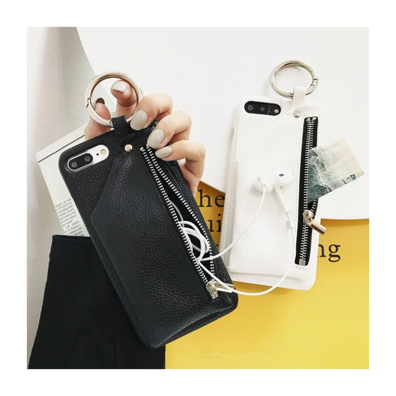 Bonvan чехол для iphone 8 X Case кожаный Luxury молния сумки кошелек смартфон бампер чехол на айфон X 7 6S 6 8 plus плюс сумка кольцо трудно PC задняя крышка случай защиты чехлы на телефон